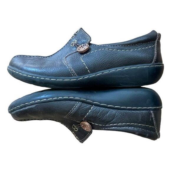 Clarks Ashland Glow OrthoLite Comfort Flats Chocolate Brown Leather Slip-On 7 - Picture 6 of 8